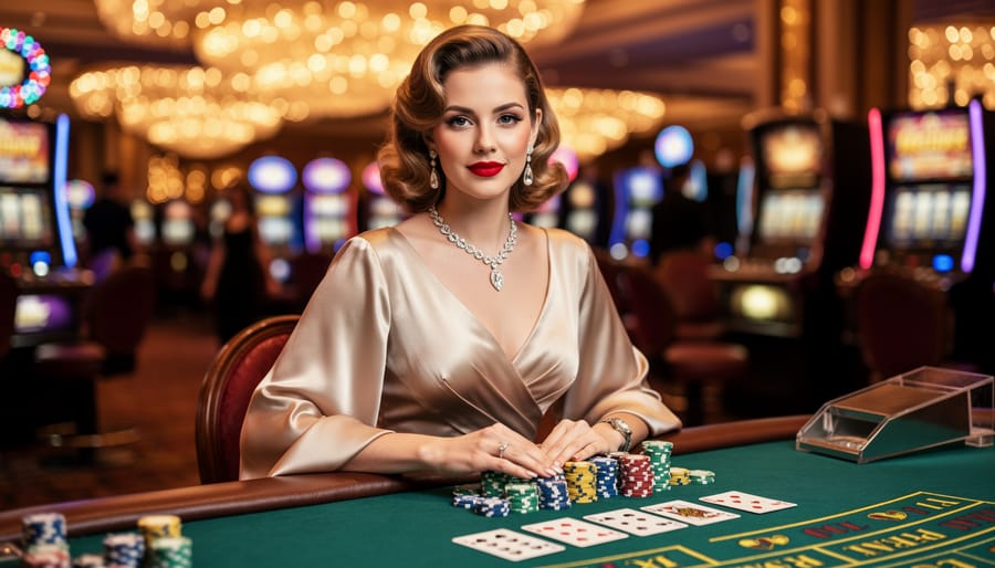 Woman with vintage pin curl hairstyle and classic red lipstick in Old Hollywood style