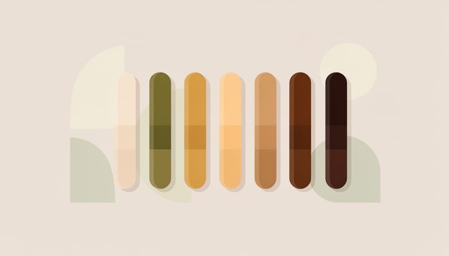 Unlabeled assortment of cosmetic containers arranged on a light-to-deep gradient fabric backdrop